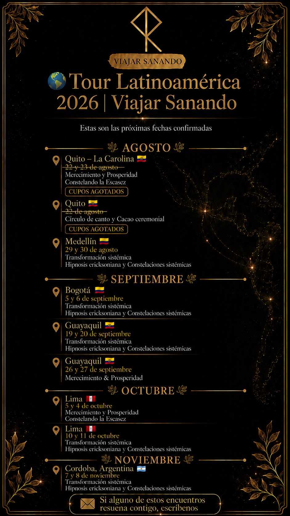 Gira Latinoamérica 2026 de Viajar Sanando